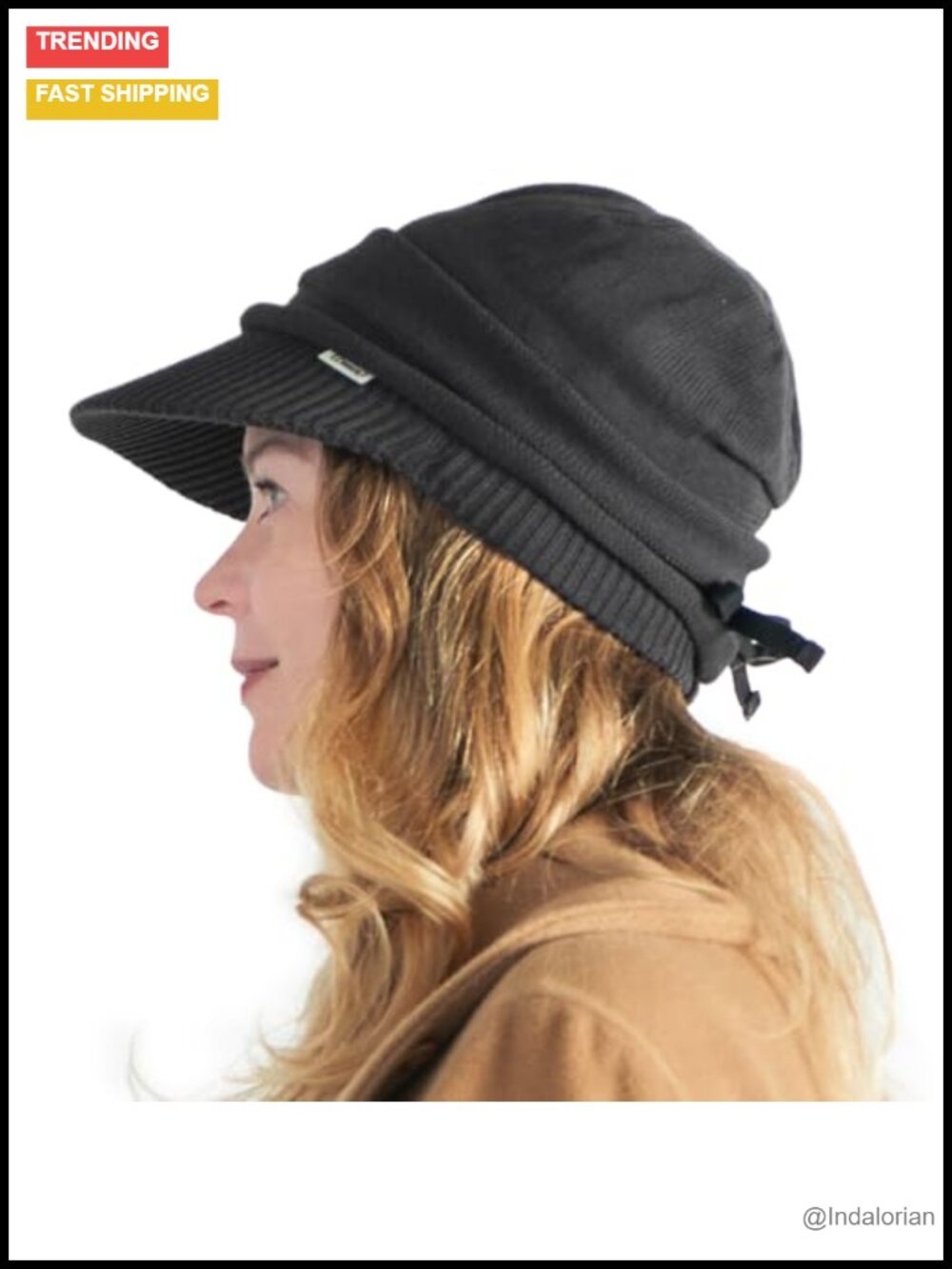 Organic Cotton Slouchy Visor Beanie UPF50+ Foldable Brim Chemo Hat